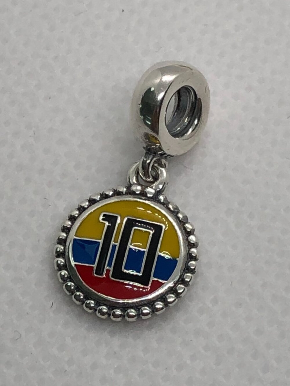 ✨ ✨Pandora Colombia Flag Number 10 Dangle Charm